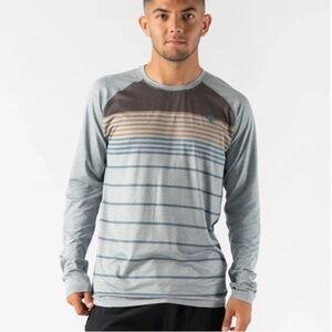 Rabbit Running Men’s EZ Tee Long Sleeve Blue Striped | Size L